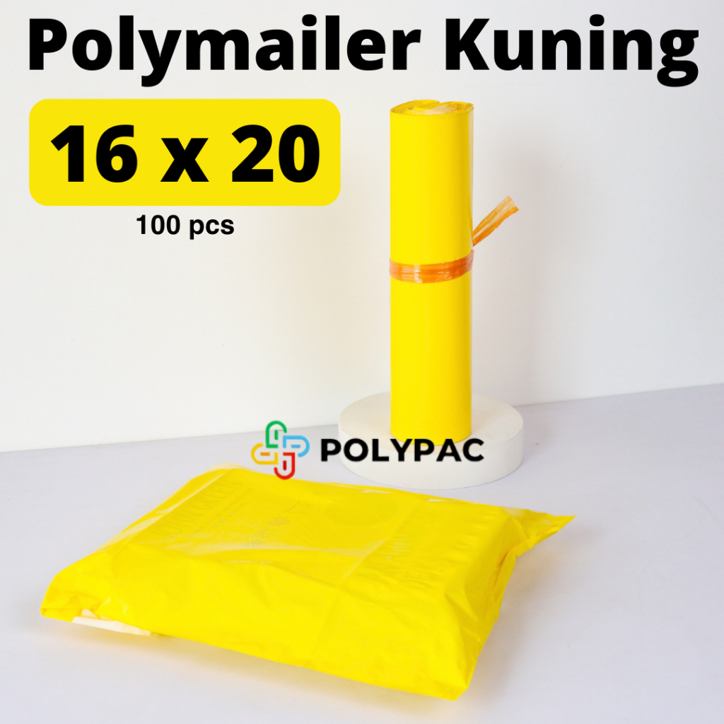 

Polymailer Kuning [16x20] isi 100 pcs - Polymailer Lem Warna Kuning