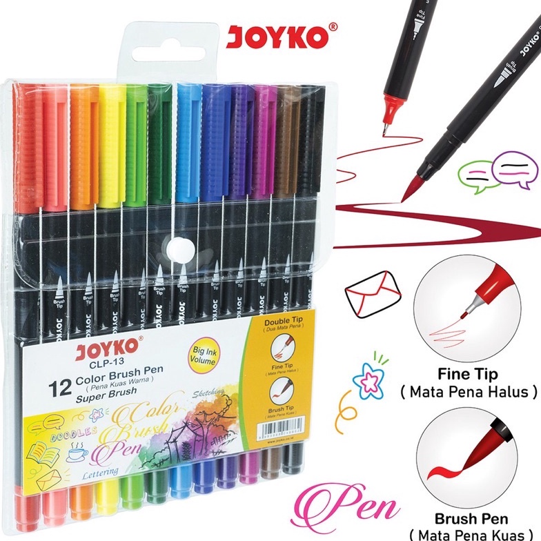 

Best seller Color Brush Pen Pena Kuas Warna Joyko CLP-13 12 Warna Color FEL