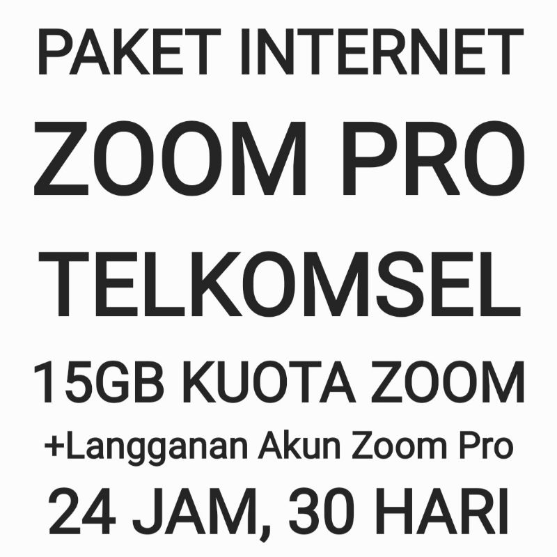 *[CHAT DULU SEBELUM ORDER]Paket Z00m Pro Internet Data Kuota 15 GB Telkomsel Tsel 30 Hari Bulan Sebu