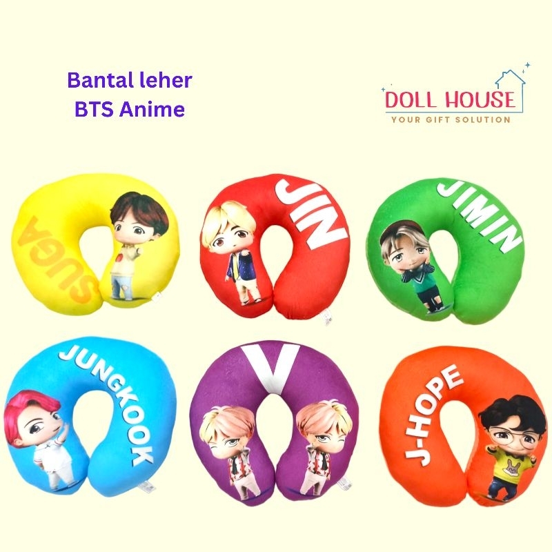 Bantal Leher BTS Anime / Bantal Leher BTS Chibby / Bantal Leher Animasi BTS