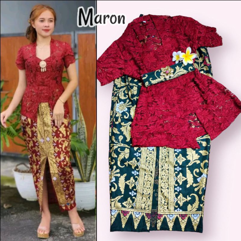 set kebaya wisuda/pramugari lengan lilit