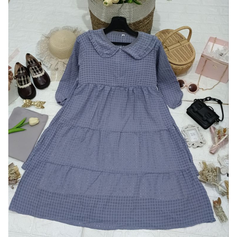 Gamis Crincle ruby 3-14th//gamis anak uragiri airflow two tone