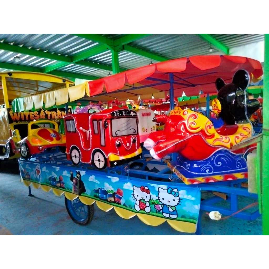 Odong odong kereta panggung mini gerbong fiber