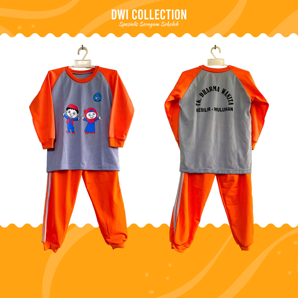 SERAGAM KAOS OLAHRAGA ANAK SEKOLAH PAUD / TK / SD (GRATIS SABLON & CUSTOM LOGO)