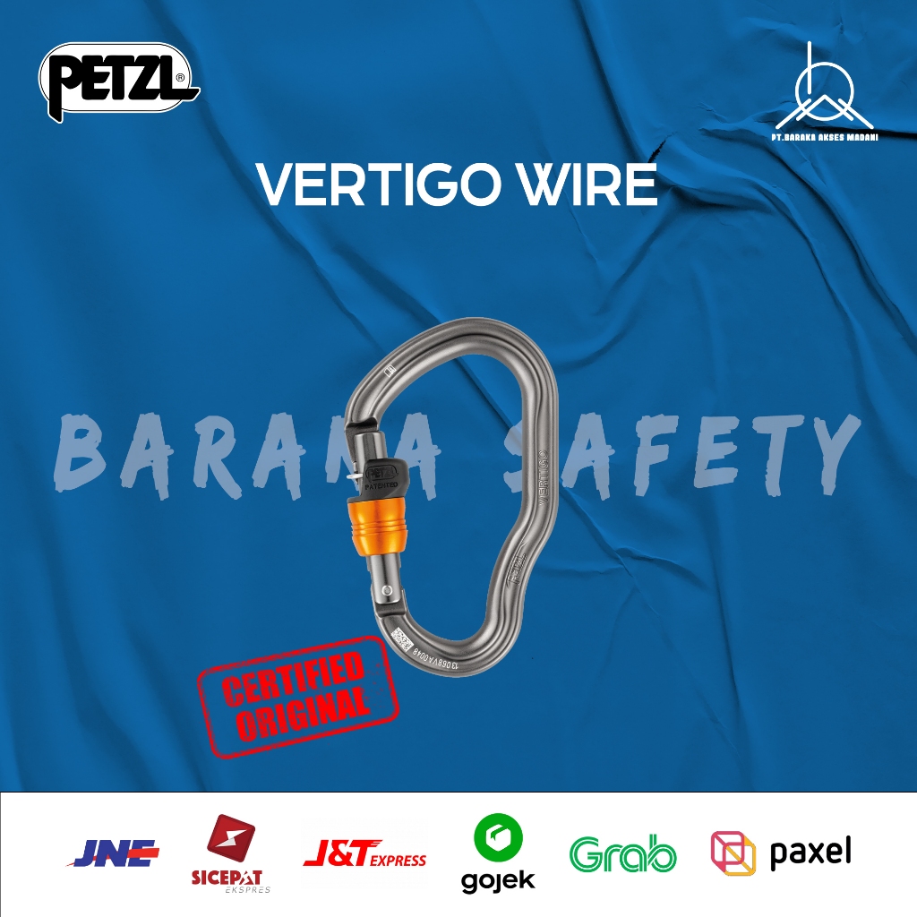 PETZL VERTIGO (NOT TWIST LOCK) WIRE-LOCK Carabiner for Progression Lanyard for Professional Industri