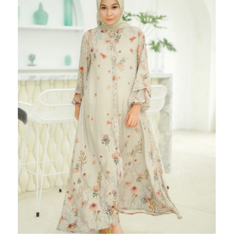 BENANG JARUM MALINA DRESS SOFT AMBER SIZE M