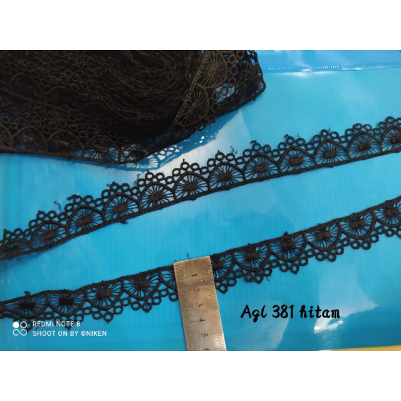 charisma renda guiper hitam ukuran 3cm