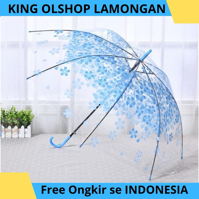 Payung Sakura / Payung Transparant / Payung Bunga [LAMONGAN]