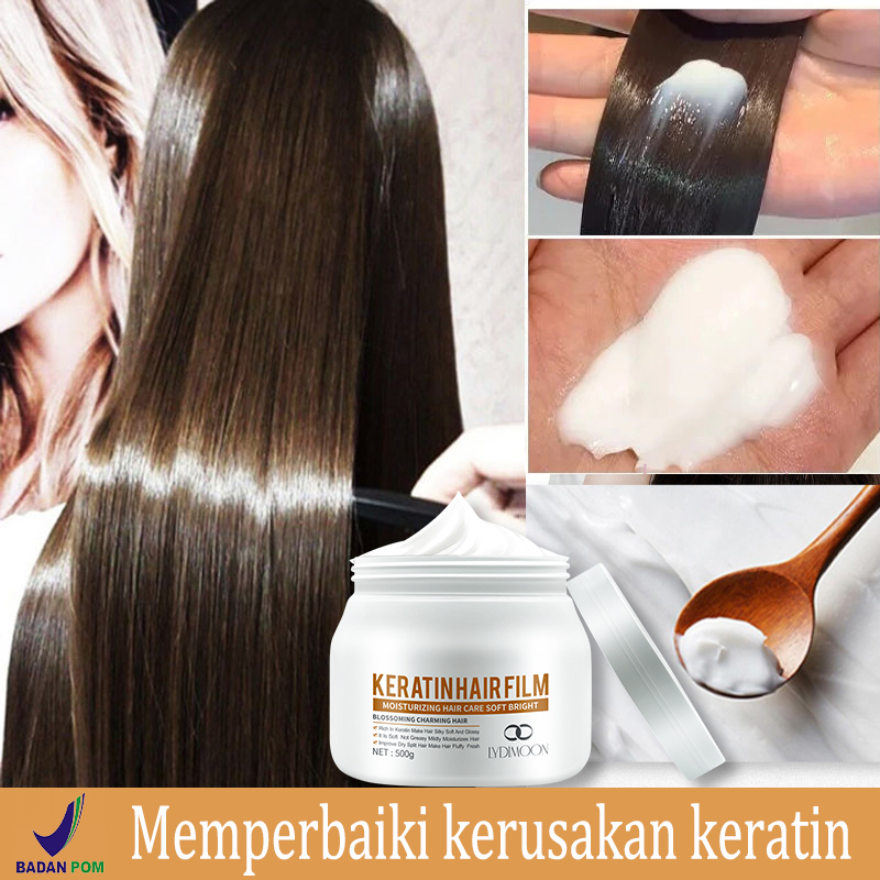 (100% )Masker rambut Keratin 500g Perbaiki Rambut Kering dan Rusak Smoothing Rambut Halus