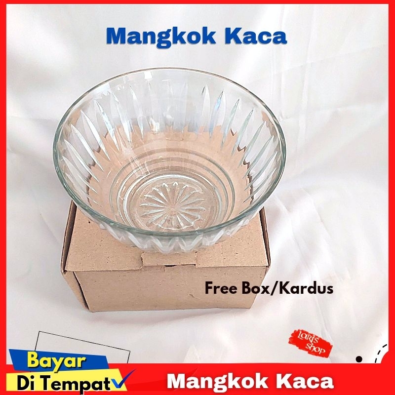 Mangkok Mangkuk Kaca Kecil Motif Polos