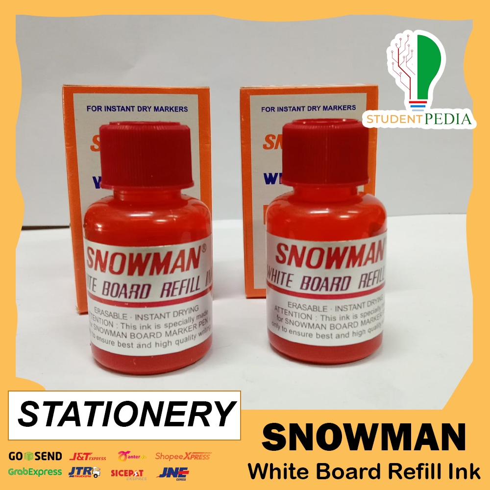 

White Board Refill Ink Snowman / Tinta Isi Ulang Spidol Snowman Warna Merah Biru / Eceran / 1pcs
