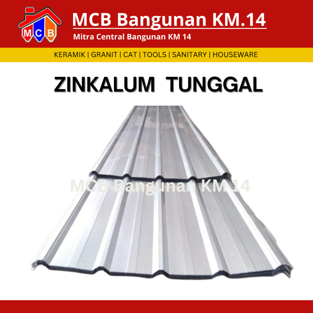 SENG ATAP SPANDEK /ZINKALUM ZINCALUM 1 METER TEBAL 0,25 / 0,3 / 0,35 / 0,4 / 0,45 ABADI/ TUNGGAL