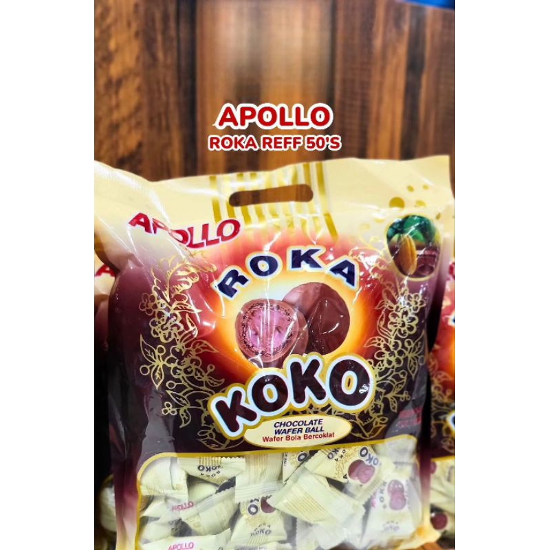 

APOLLO ROKA KOKO REFF 50'S | APOLLO ROKA WAFER BALL COKLAT IMPORT MALAYSIA HALAL MURAH