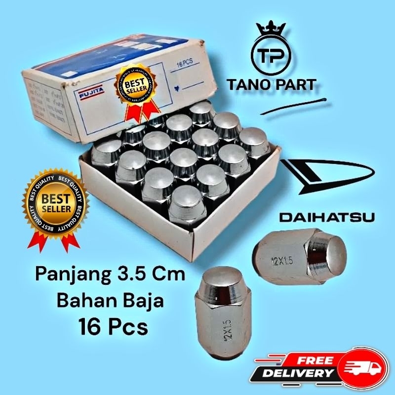 Mur Roda Baut Lugnut Racing Mobil Daihatsu Grandmax Luxio Bahan Baja Berkualitas Isi 16Pcs