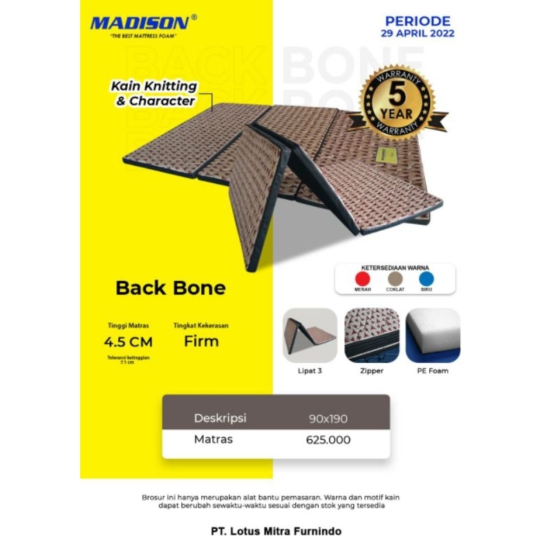 MATRAS BACK BONE TINGGI MATRAS 4,5cm