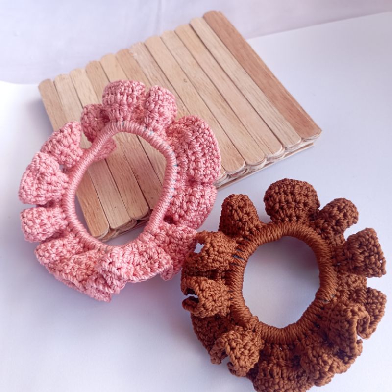 scrunchies crochet | ikat rambut rajut