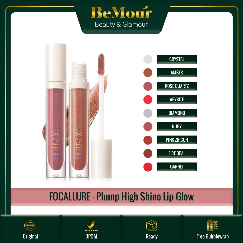FOCALLURE - PLUMP HIGH SHINE LIP GLOW ( FA-153 ) - Plumpmax Lip Gloss Shimmer Glossy Makeup Lipgloss