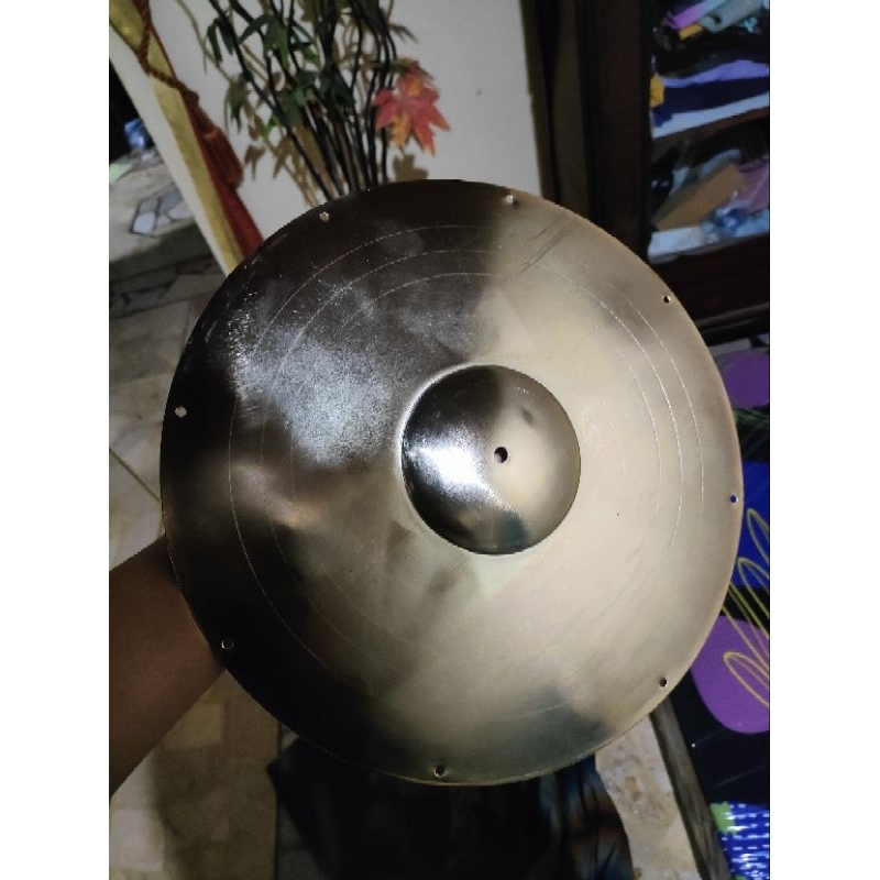 Cymbal/Simbal plat besi ukuran 12inc putih croom kuning emas