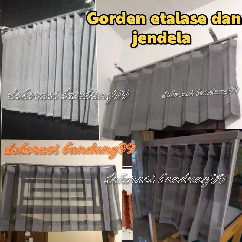 Gorden Vitrase Pendek Penutup Etalase Makanan Gorden etalase Rumah makan /Gorden buplit