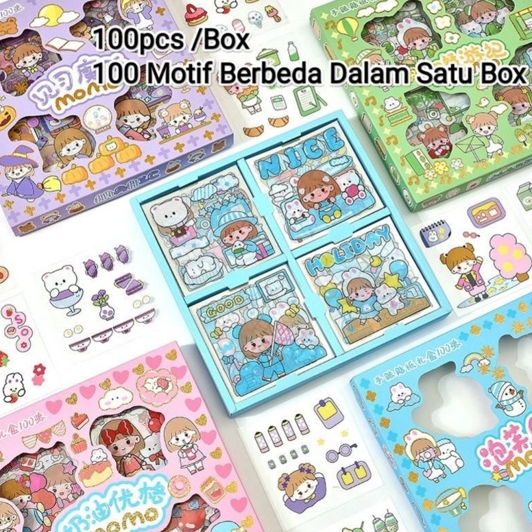 

Mur@h Bang3t 100 Lembar Sticker Momo Stiker Motif Kartun Korea Lucu Anti Air Dekorasi Handbook Scrapbook DIY Weekday