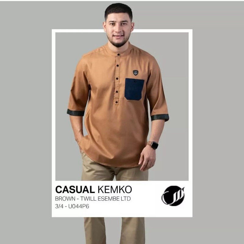 SAMASE  CASUAL KURTA LENGAN 3/4  U047P4 Baju Muslim Pria Dewasa lengan 3/4