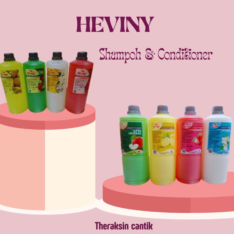 (COD)HEVINY SHAMPO | CONDITIONER | 1 LITER | LEMON | STARAWBERRY JASMINE | APEL