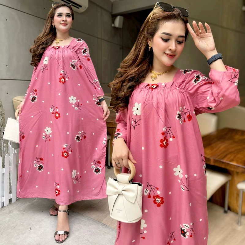 LONG DRESS FUJI ASHANTY LONGDRES JUMBO FUJI KARET DADA BUMIL MURAH ADEM