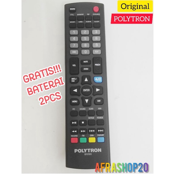 Stok terbaru Remot Remote TV Led Polytron Original 81i191 / 81i8355 Asli murah berkualitas PLD20 / PLD22 / PLD24 / PLD32 / PLD40 / PLD43 / PLD50 murah