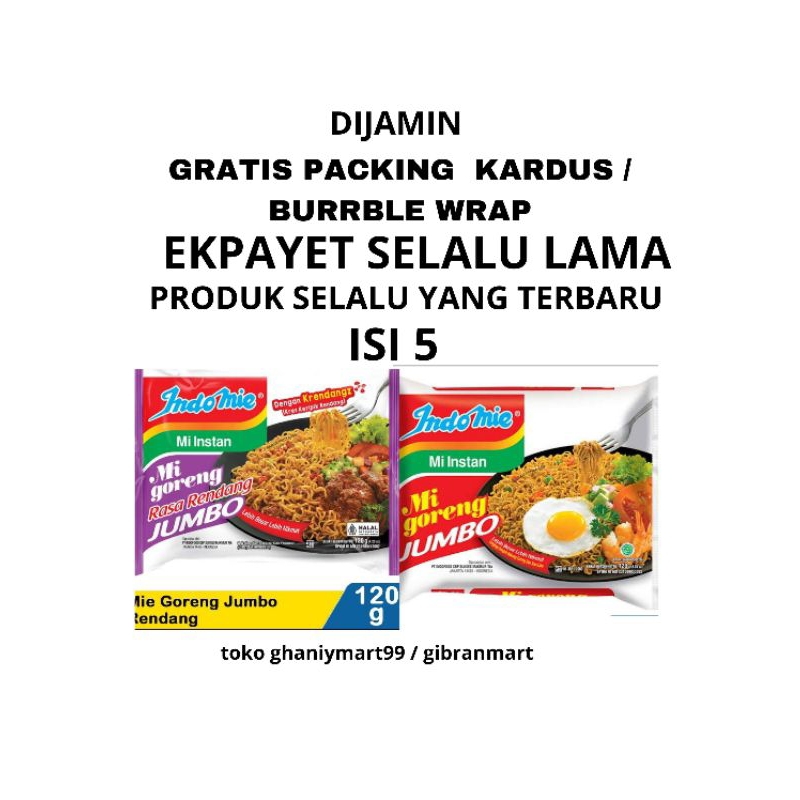 

Indomie goreng jumbo rendang 6 pcs bungkus