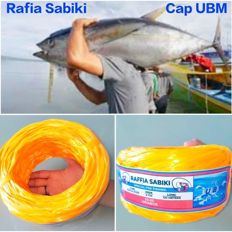 200gram =120Meter Rafia SABIKI Cap UBM | Rafia BANGKA | Khusus Umpan SABIKI | Rafia SUMATERA ||  Raf