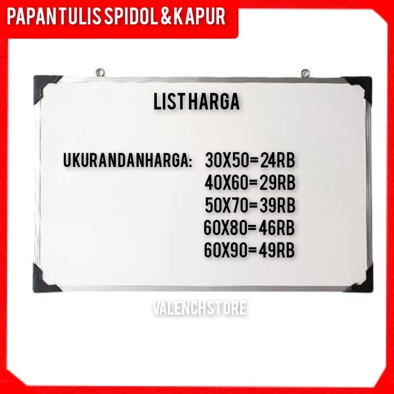 

Hot Sale.. Papan Tulis 60x90cm Spidol dan Kapur Whiteboard / Blackboard Ukuran 60x90cm 40