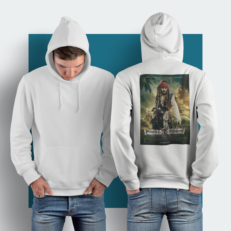 Jaket Hoodie Pirates of The Caribbean Hoodie Jumper Pullover & Zipper (Ritsleting) Bahan Cotton Flee