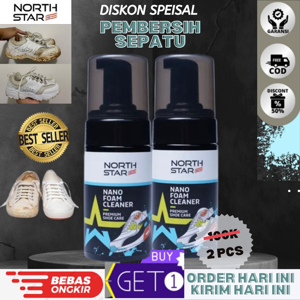 Bisa COD Pembersih Sepatu Daily North Star - Nano Foam Shoes Cleaner Waterless Sabun Cuci Perawatan 