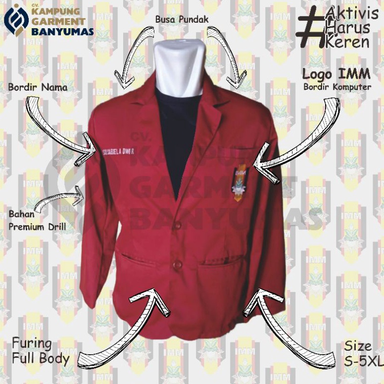 Ready Jas IMM (Ikatan Mahasiswa Muhammadiyah) Ready Stok Satuan AZB