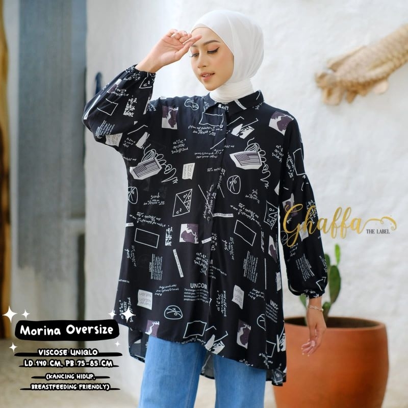 MORINA BLOUSE OVERSIZE MOTIF RAYON UNIQLO 1412