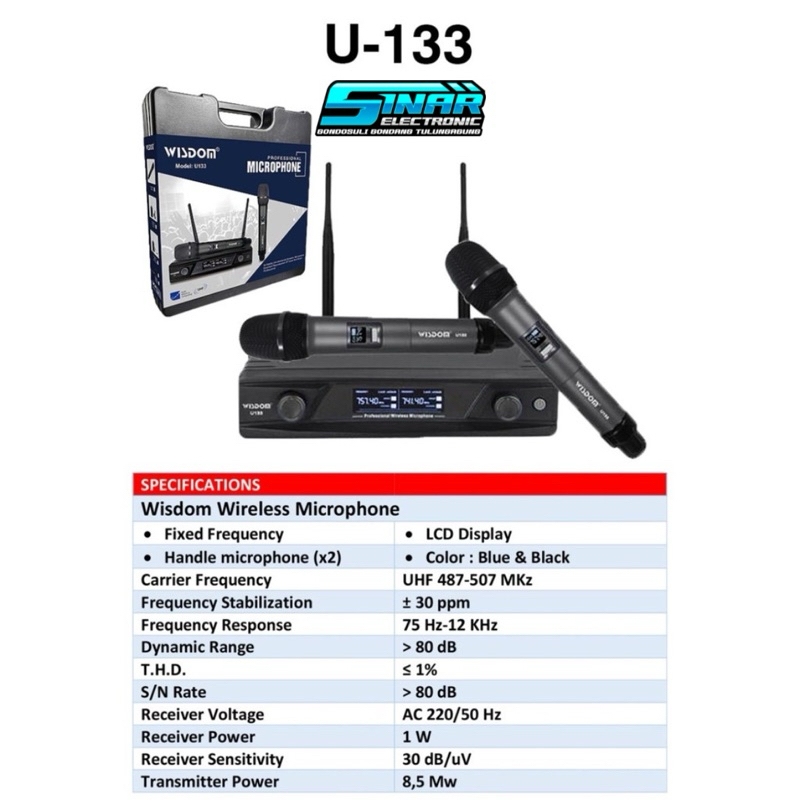 Mic Wireless Wisdom U-133 Mic Wisdom U133 Original