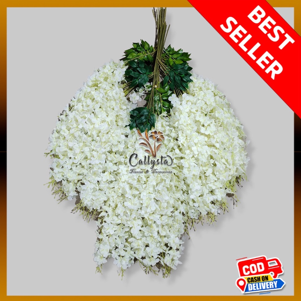 ✨Mall✨ 1LUSIN BUNGA WISTERIA JUMBO GANTUNG - DAUN RAMBAT JUNTAI PLASTIK PREMIUM LUSINAN MURAH/BUNGA 