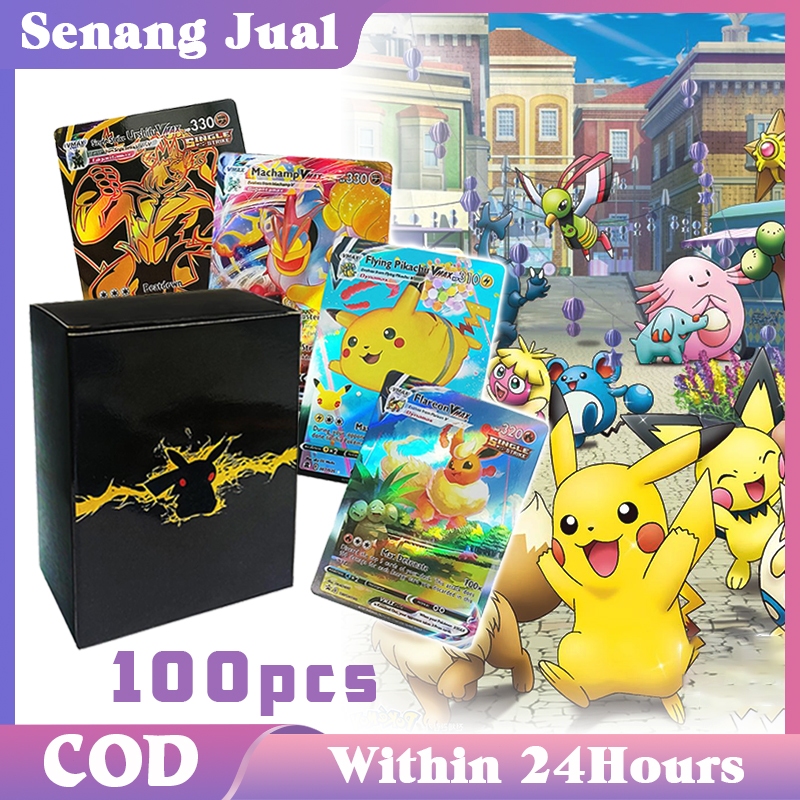 1 Pack 100 Pcs Kartu Pokemon Ori Buku Koleksi Kartu Pokemon Kartu Pokemon Bahasa Inggris