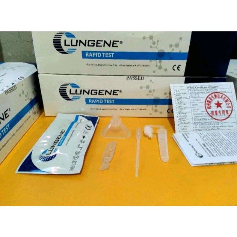 tes swab antigen Saliva Lungene. ( metode air liur )