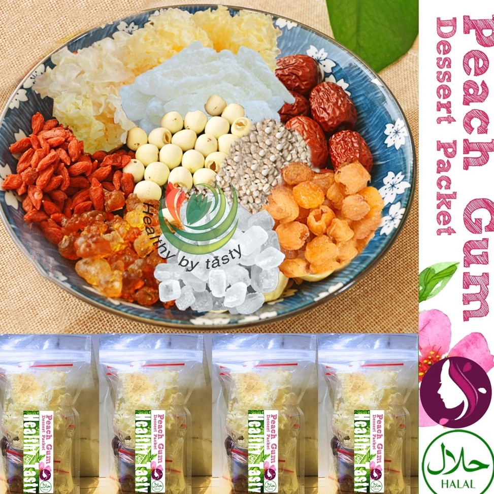 

WQDX9261 READY STOK 【Paket 】Peach Gum Paket PEACHGUM Dessert Premium Super Lengkap Tao Jiao Minuman Collagen HALAL