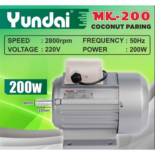 DINAMO MESIN PARUT KELAPA/ KUKURAN KELAPA 200WATT MK-200 YUNDAI