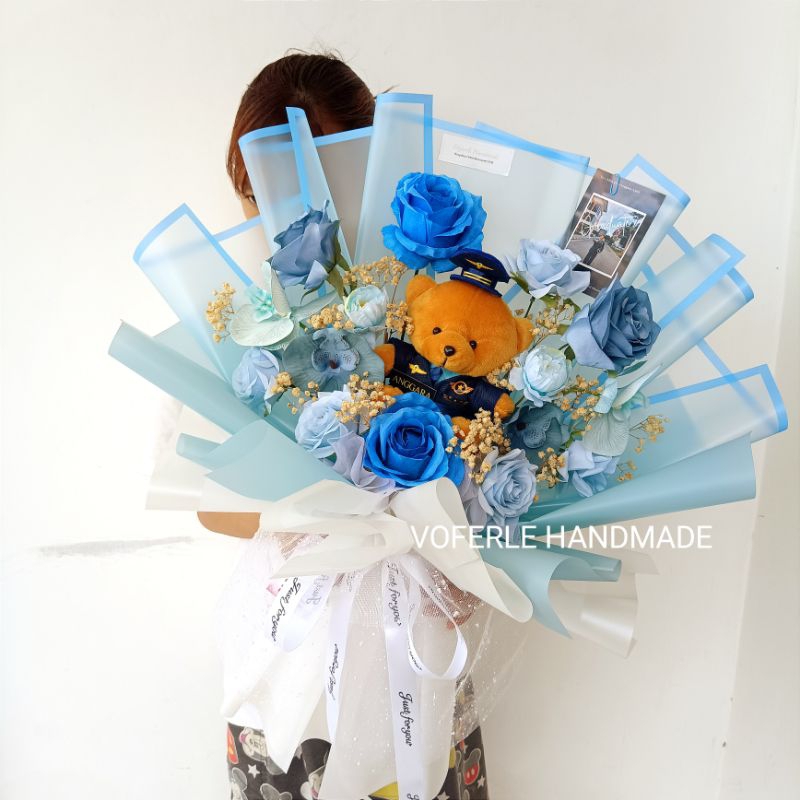 Buket Bucket Bunga Boneka Wisuda Profesi Premium Graduation Sempro Inauguration Bouquet