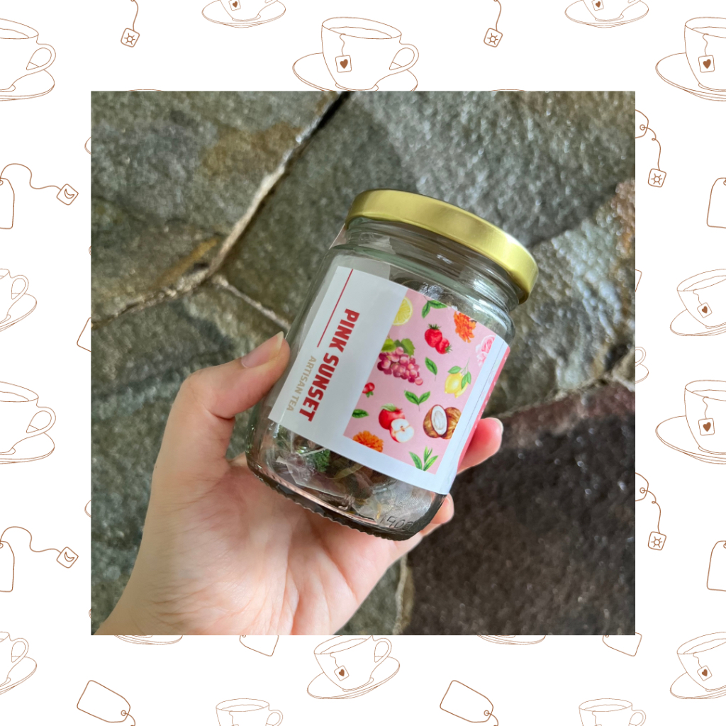 

TeeAsa Teh - Pink Sunset - Artisan Tea - Jar kaca