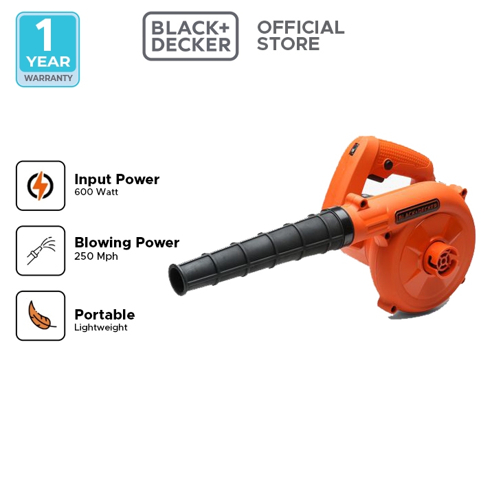 Black+Decker Electric Blower / Mesin Tiup Angin 600W BDB600
