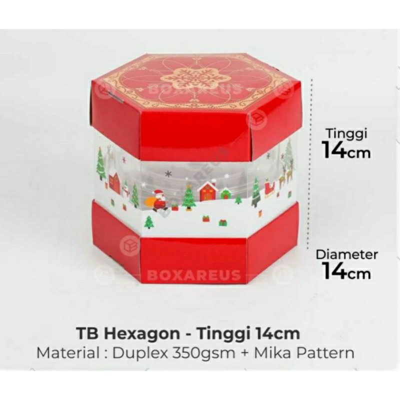 

Box Hampers Natal Christmas Hexagonal Snowfall Cantik