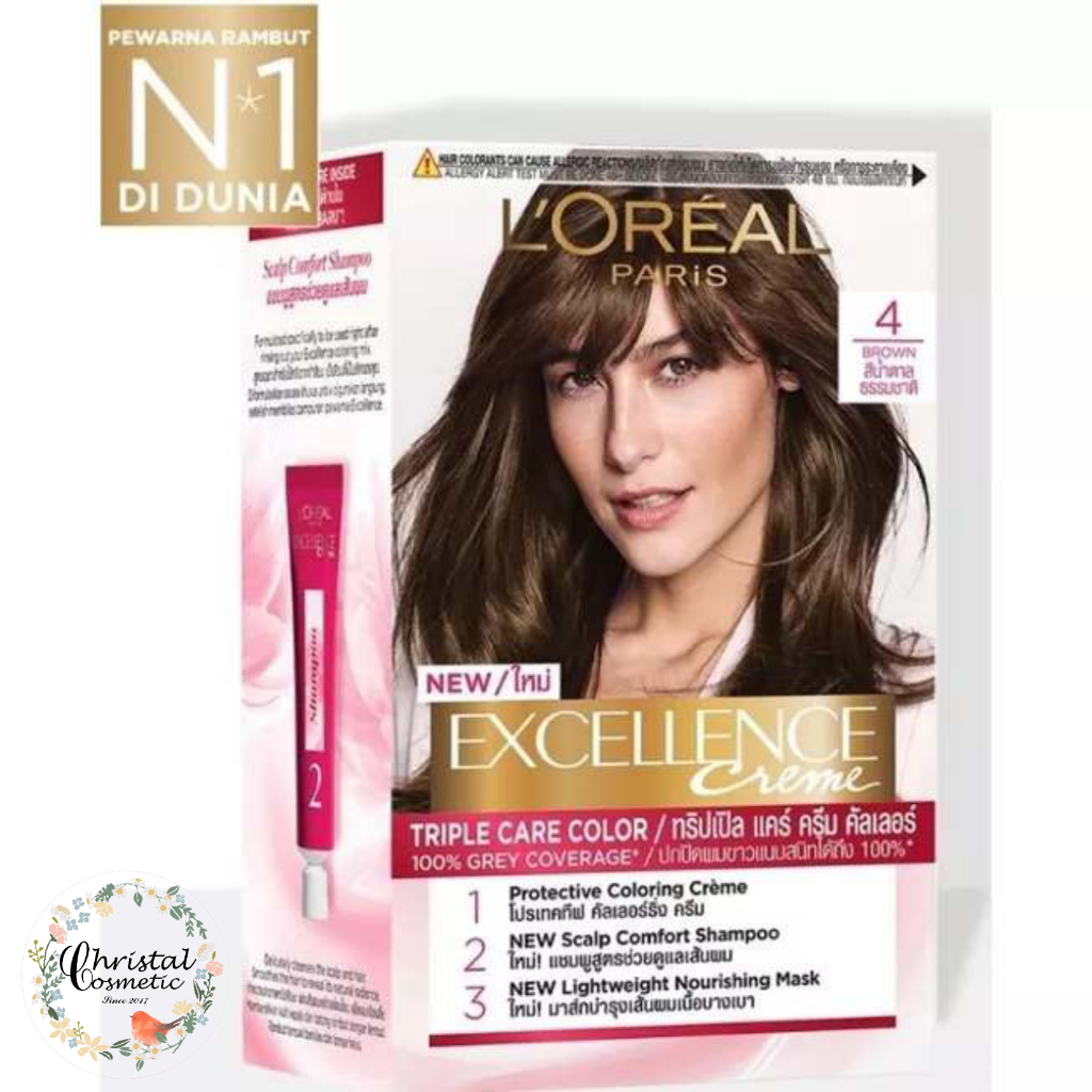 LOREAL HAIR COLOR NO 4 BROWN
