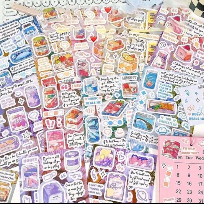 

4 in 1 Rosy posy stiker Food moment paper deco jurnal