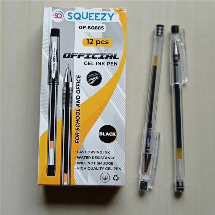 

Pen Gel Hitech SQ885 0.28mm Pack isi 12/Pulpen Gel Pen SQ-885 Hitam