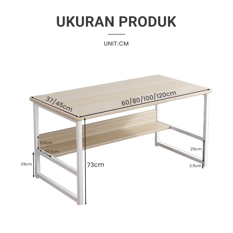 SAKULA Meja Kerja/meja belajar minimalis/Meja Kantor /Meja komputer/Meja Rias /Meja Kerja/ Dengan Partisi Garansi 1 Tahun-8