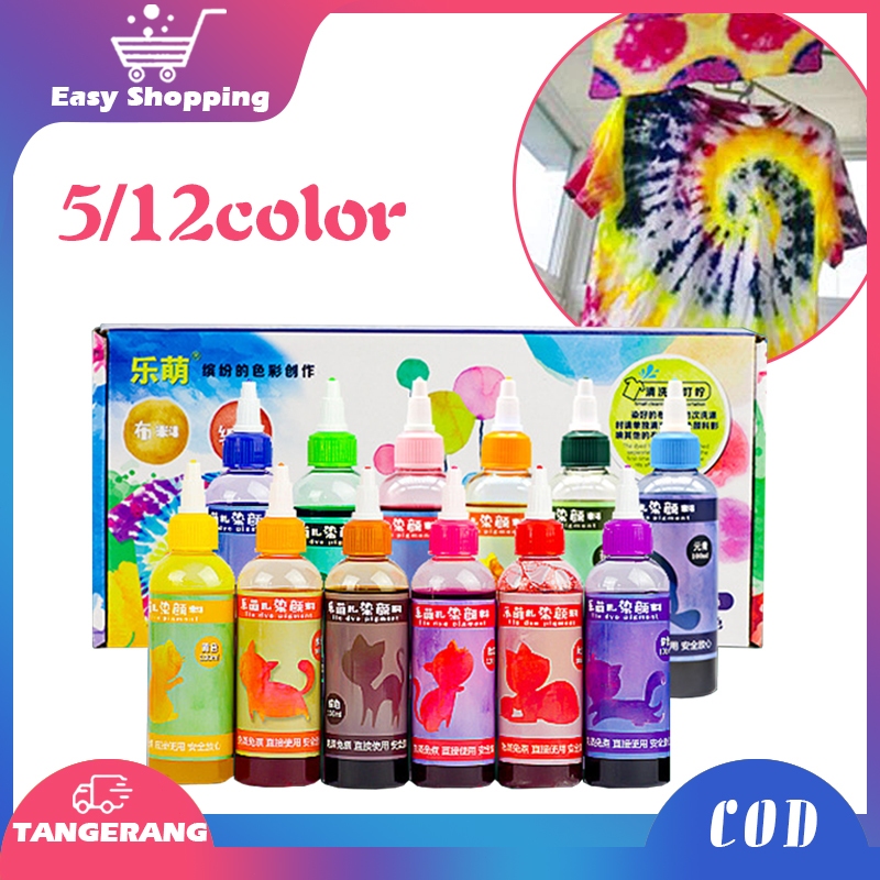 

12 Warna Pewarna Tie Dye Kit Tinta Tie Dye Set Kaos Tie Dye Diy Pewarna Kaos Tekstil